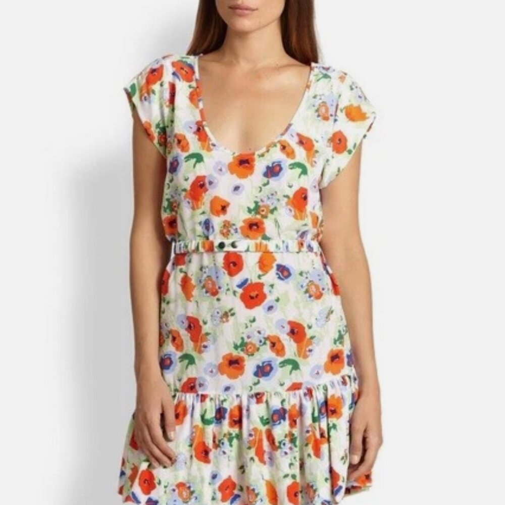 Joie Belinda Silk Floral Midi Dress - XS